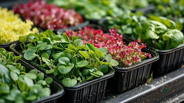 micro greens farm extremely closeup. organic healthy food for wellbeing