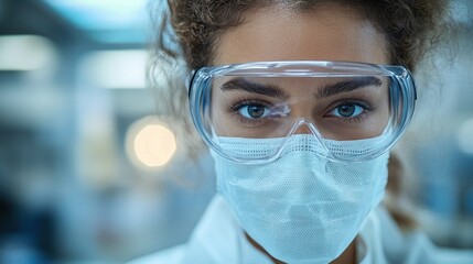 Close-up Portrait of a Female Scientist in a Lab Setting