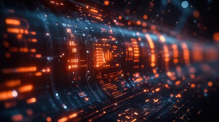 Obraz premium Abstract Digital Data Stream: Futuristic Technology Background