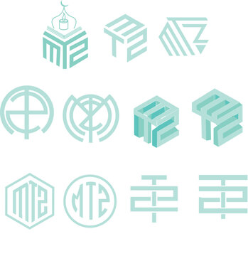 MTZ logo,  logo of MTZ in different shapes