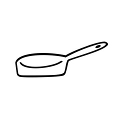 シンプルなフライパンのイラスト素材