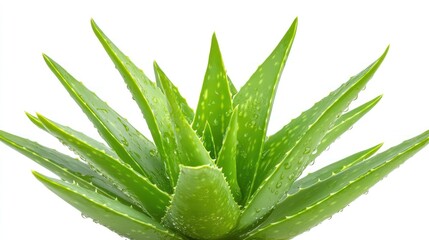 Fototapeta premium Vibrant Aloe Vera Plant with Dew Drops