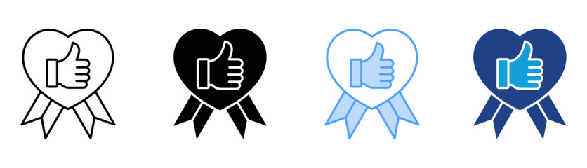 Admiration Icon Set Multiple Style Collection