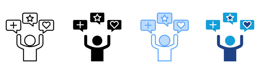 Endorsement Icon Set Multiple Style Collection