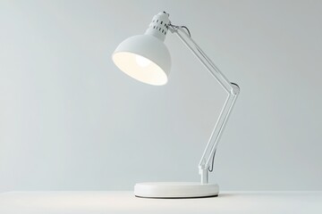 White desk lamp isolated on white or white background.