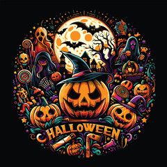 Fototapeta premium Happy Halloween Day design vector for t-shirts and other uses.