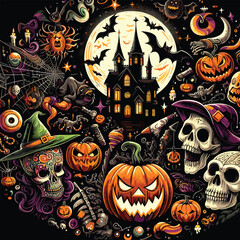 Happy Halloween Day design vector for t-shirts and other uses.