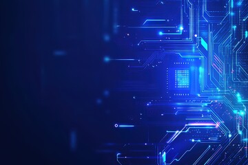 Abstract Blue Circuit Board Design Futuristic Technology Background Illustration