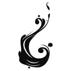 Water splash art black swirl vector