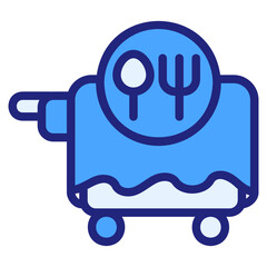 Food cart blue icon