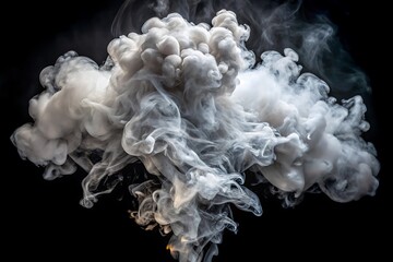 Cloud of smoke is rising from a fire