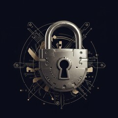 Secure your digital world with a futuristic lock illustration, symbolizing advanced cybersecurity and protection.