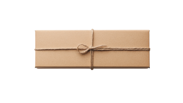 Classic brown package tied with twine for a heartfelt surprise delivery