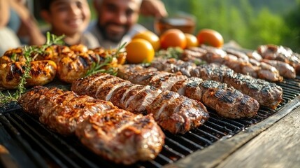 Delicious Grilled Meat Feast: Family BBQ