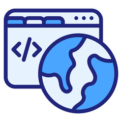 Web programming blue icon