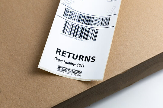 Return label with barcode for returning a parcel