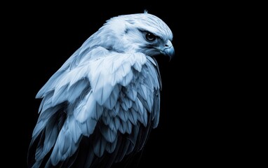 Obraz premium Majestic White Hawk with Intricate Plumage on Dark Background