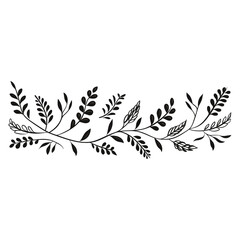 Fototapeta premium Leaf Border Clipart illustration decorative graphics vector