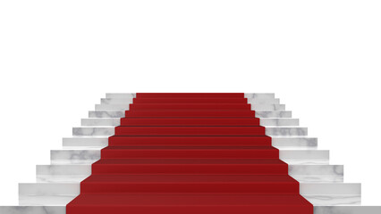 3d render of Red carpet stairs are a symbol of luxury, prestige, and high-profile events. As celebrities or VIPs walk down, the stairs become a spotlight moment, perfect for photos and grand entrances