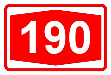 Illustration eines Autobahnschildes der Autobahn 190 in der Schweiz	