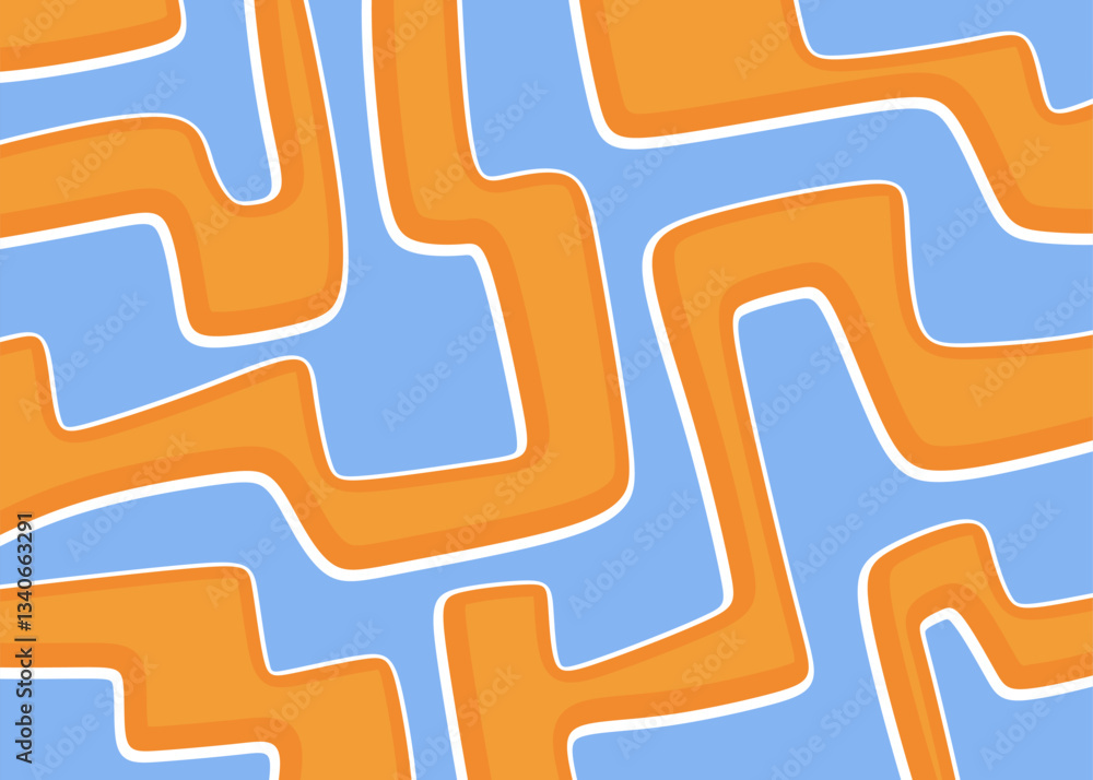 Poster minimalist background with seamless colorful maze line pattern