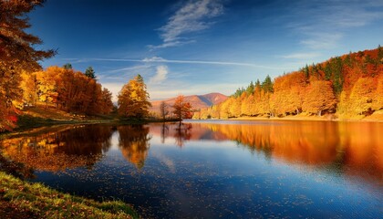 Fototapeta premium autumn landscape with lake