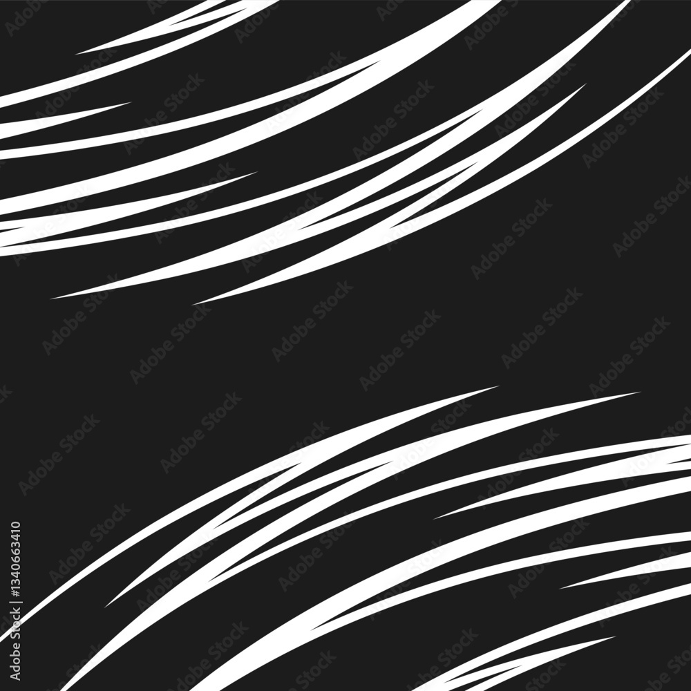 Poster abstract background with reflective curved spike pattern and with some copy space area