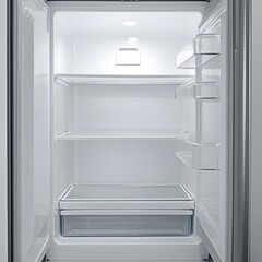 Fototapeta premium Clean White Empty Refrigerator