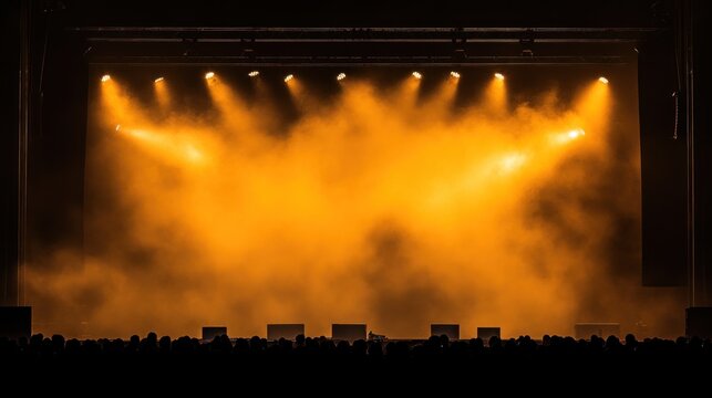 Illuminated Stage: A Concert's Golden Aura