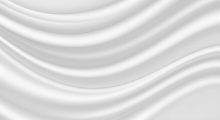 Obraz premium Smooth White Fabric Background With Soft Flowing Wave Patterns