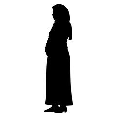Muslim woman silhouette illustration standing vector