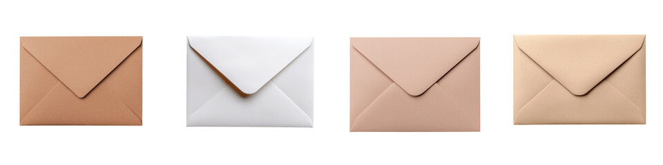 A stack of beige and white envelopes neatly arranged in a symmetrical minimalist grid like pattern