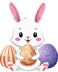 easter bunny with eggs