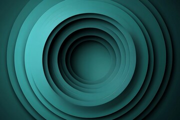 Circular layers create a modern abstract design featuring shades of teal and deep blue in a visual composition