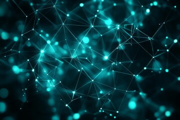 Abstract digital network design representing interconnected nodes and glowing lines on dark background