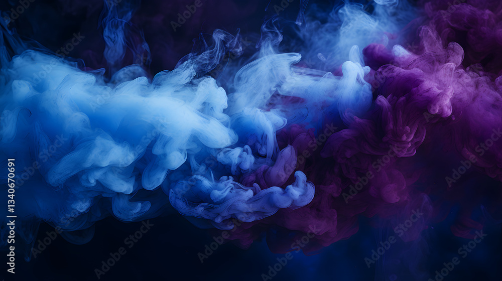 Poster enigmatic smoke cloud forming in the vastness of space as dust and gas interact in the interstellar 