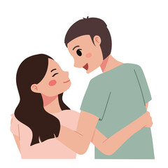 hugging couple illustration