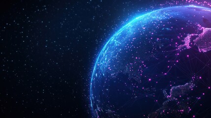 Obraz premium Global Network: A Digital Earth Visualization