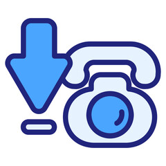 Incoming call blue icon