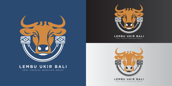 Lembu Ukir Logo Icon Vector Illustration