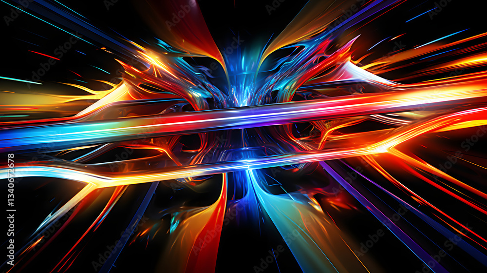 Poster a colorful abstract design captured in vivid detail illustrating the concept of interstellar signals
