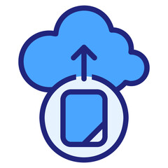 Obraz premium Upload blue icon