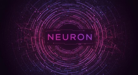"Neuron Connection: A futuristic neon design showcases interconnected circles and lines, symbolizing neural networks, information flow, and the power of artificial intelligence.