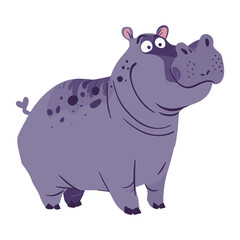 Obraz premium Hippos in jungle animal set hippo illustration children's vector
