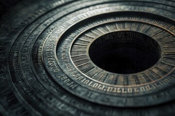 Obraz premium Circular financial wheel featuring varied investments, showcasing harmonious asset distribution against a sophisticated, abstract backdrop.