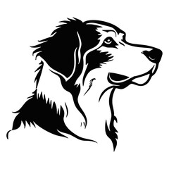 Collection portrait Bernese Mountain dog animal art illustration vector