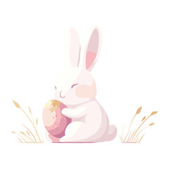 Obraz premium Easter egg rabbit bunny illustration vector
