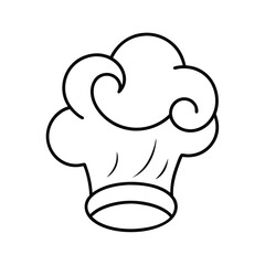 Simple Line Drawing of a Classic Chefs Hat Icon
