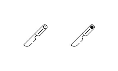 Dermaplaning Tool icons set vector stock illustration