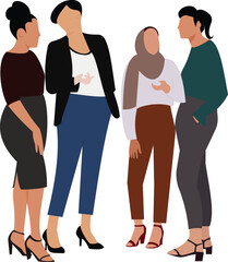 Obraz premium group of business women talking each others concept vector illustration